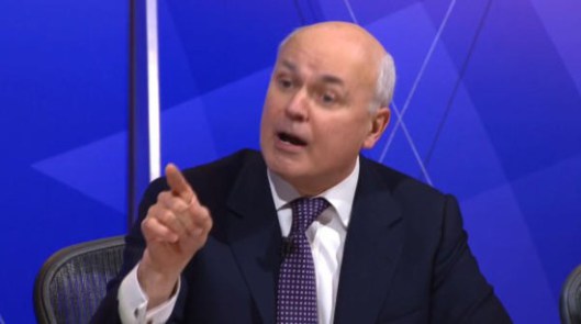 Finger-jabbing protest: Iain Duncan Smith talked over Owen Jones in his last Question Time appearance; this time the other panellists didn't give him the chance.